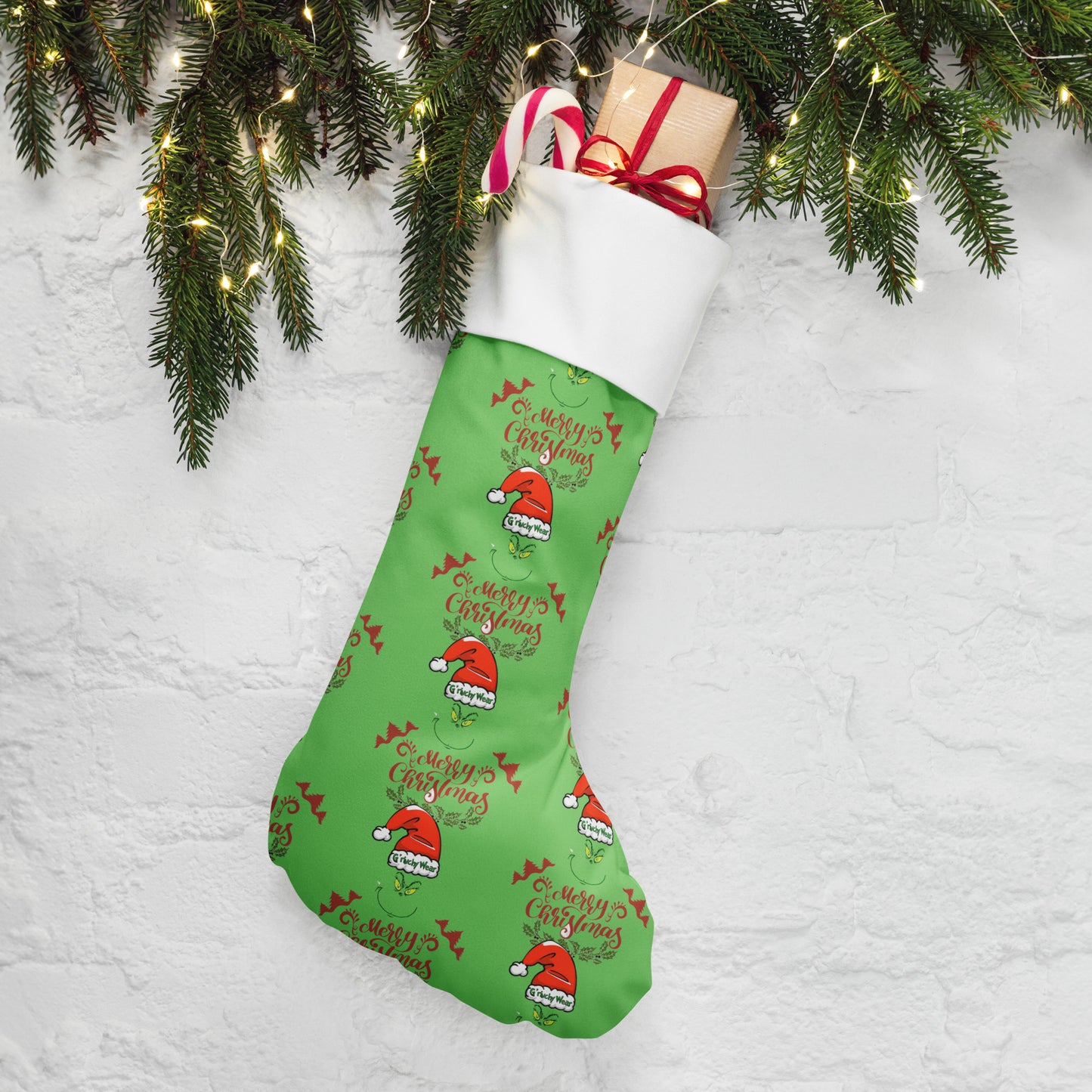 Merry Christmas / G'rinchy Wear (Green) - Christmas Stocking
