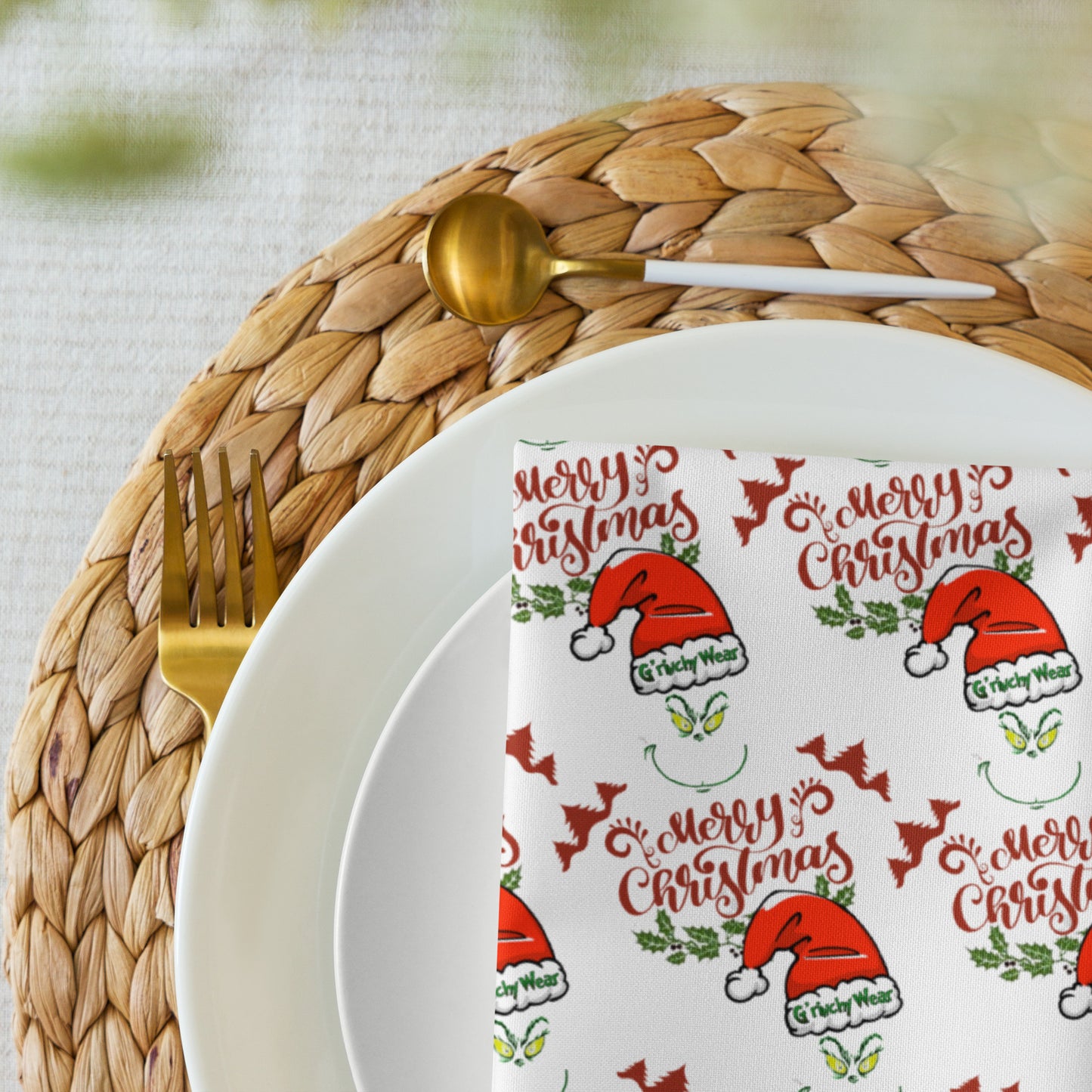 Merry Christmas / G'rinchy Wear - Cloth Napkin Set
