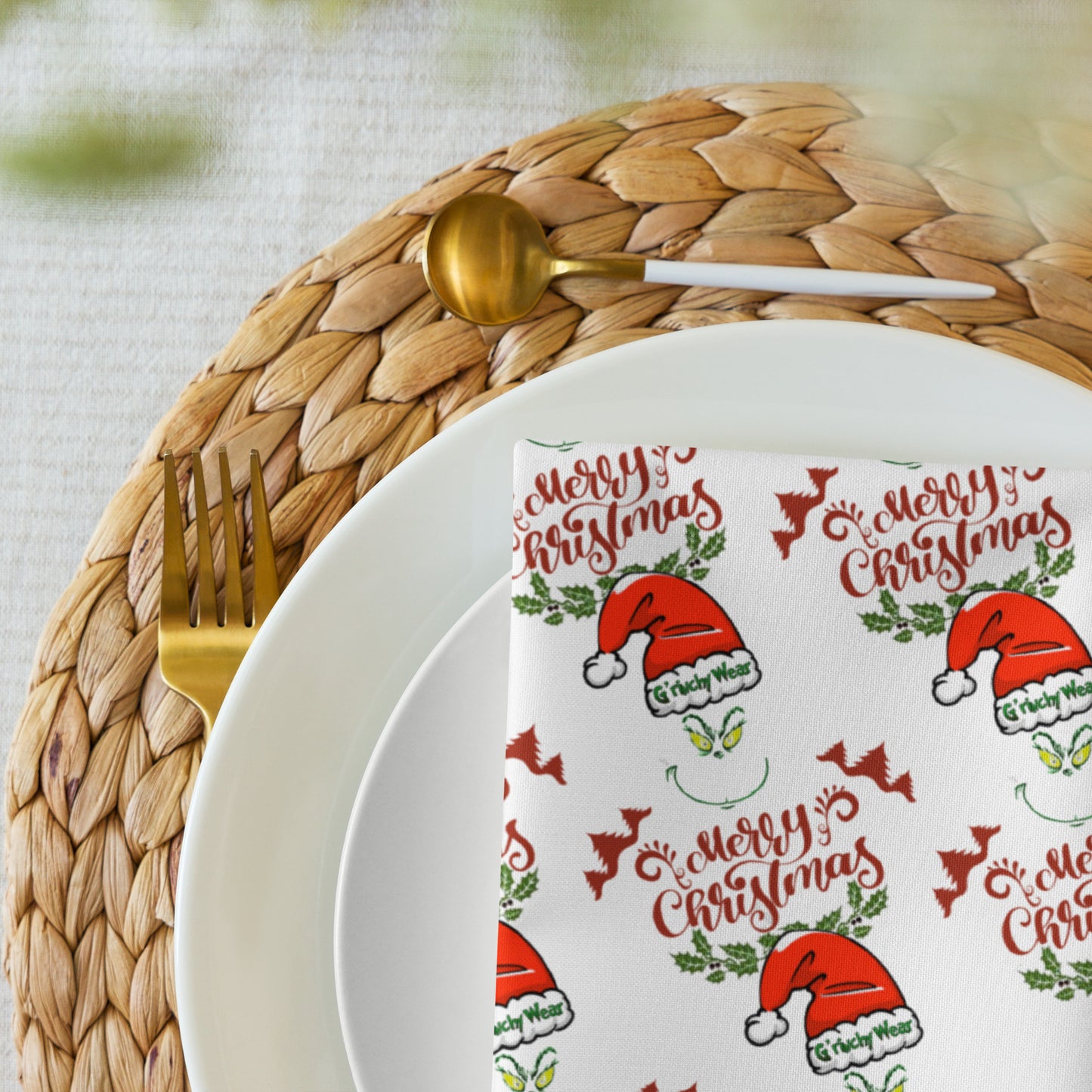 Merry Christmas / G'rinchy Wear - Cloth Napkin Set