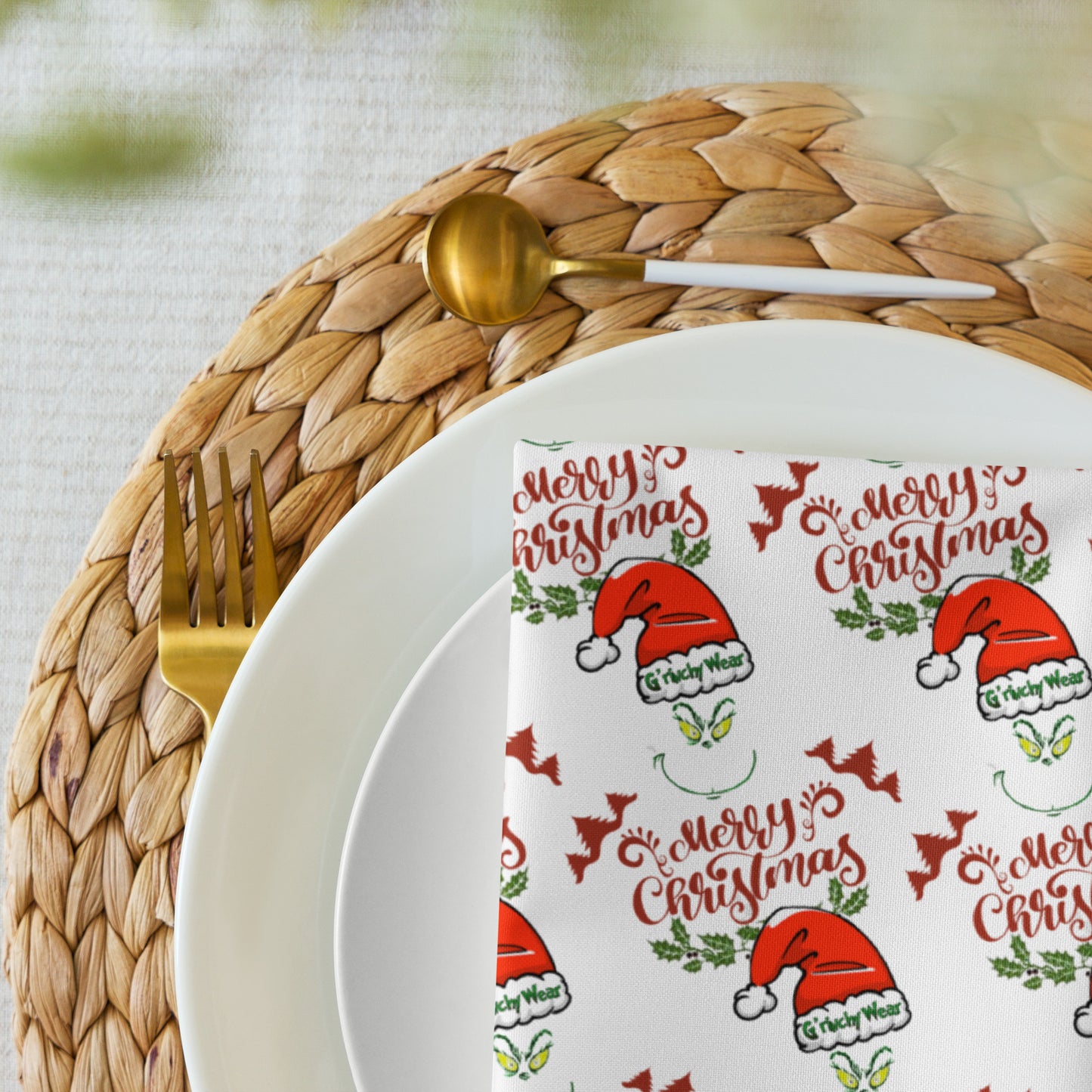 Merry Christmas / G'rinchy Wear - Cloth Napkin Set
