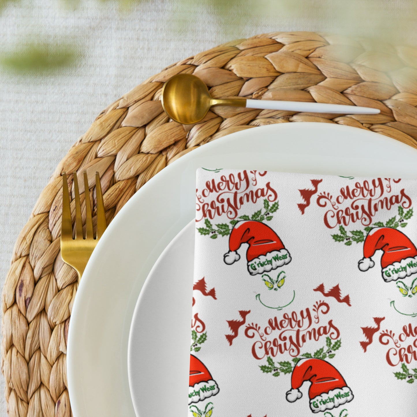 Merry Christmas / G'rinchy Wear - Cloth Napkin Set