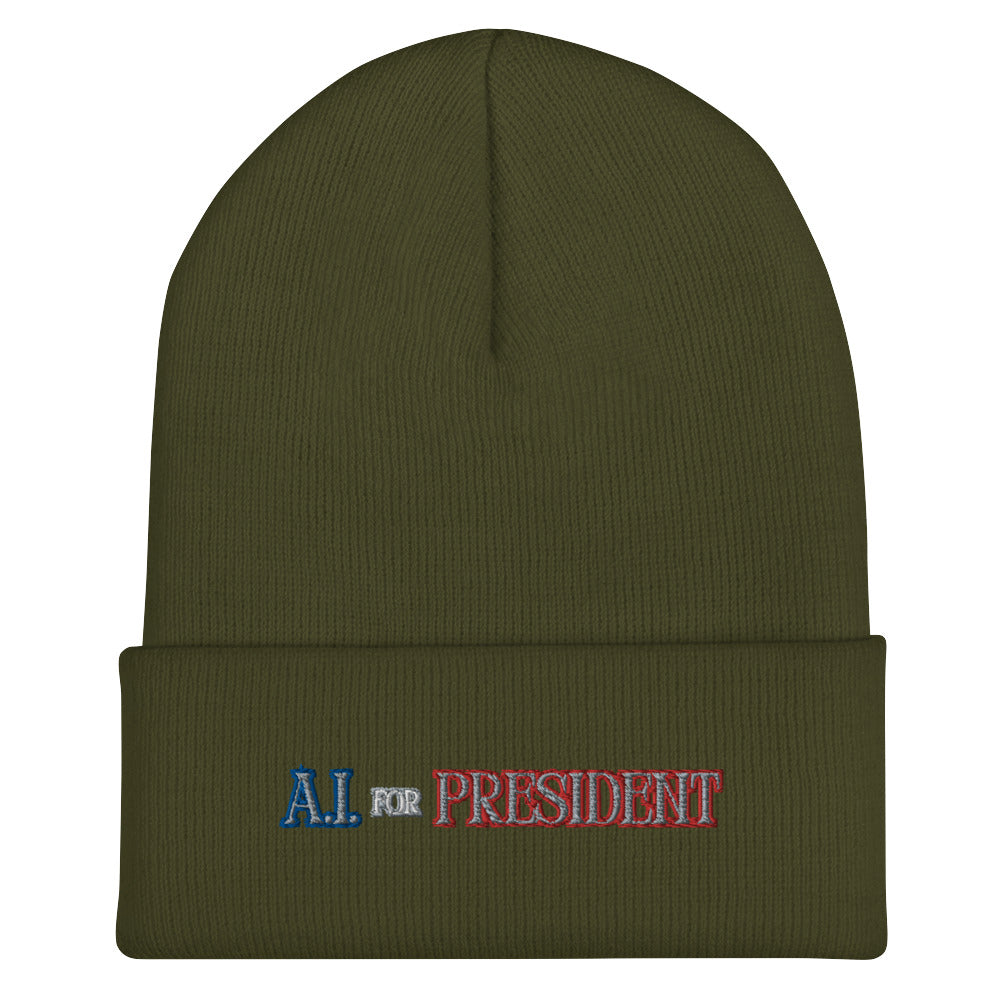 A.I. For President - Cuffed Beanie