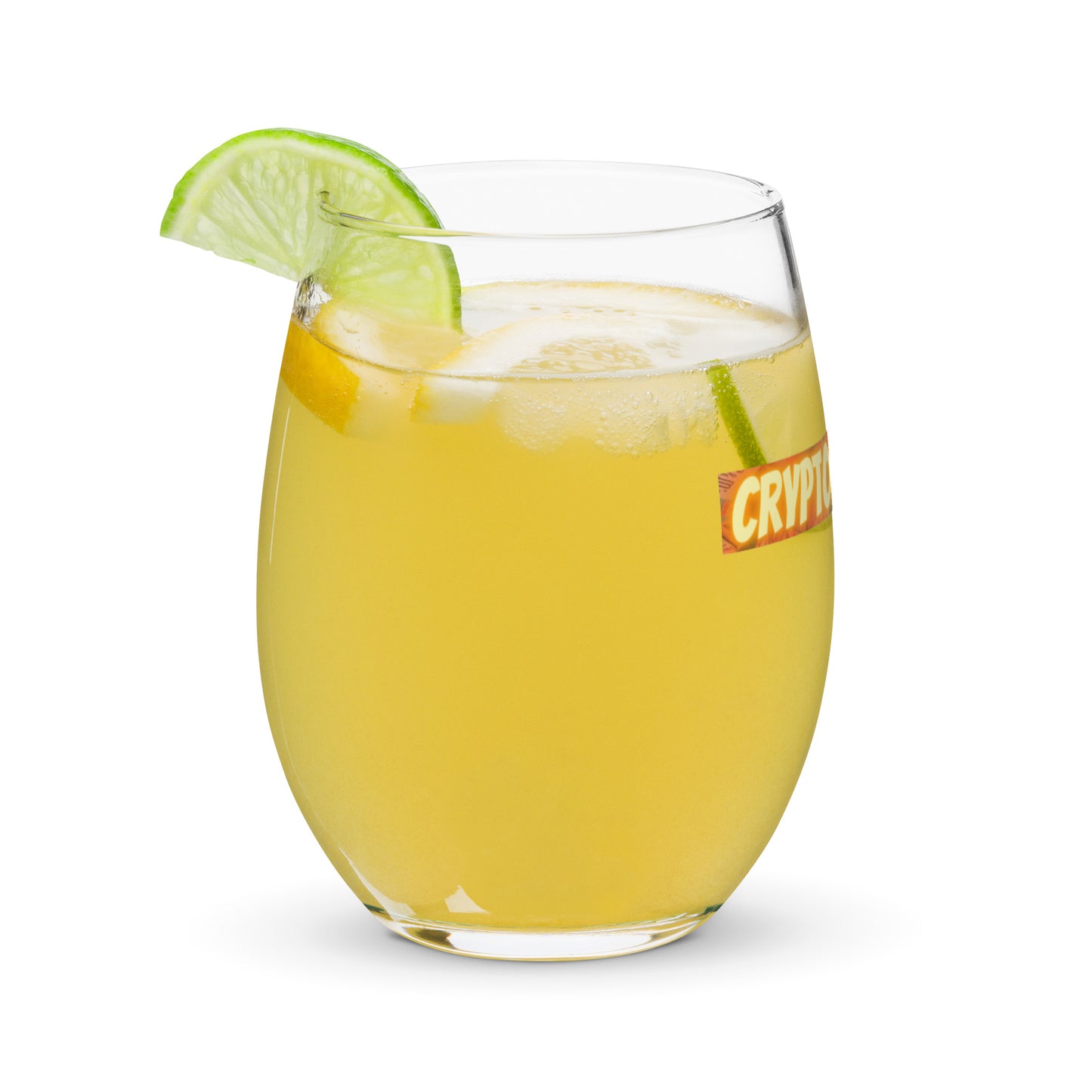 Crypto Beat Radio - Stemless Wine Glass
