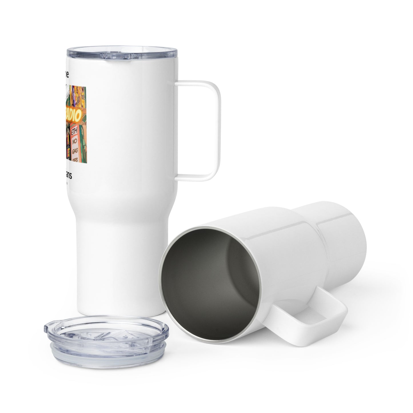 Crypto Beat Radio - Travel Mug With A Handle