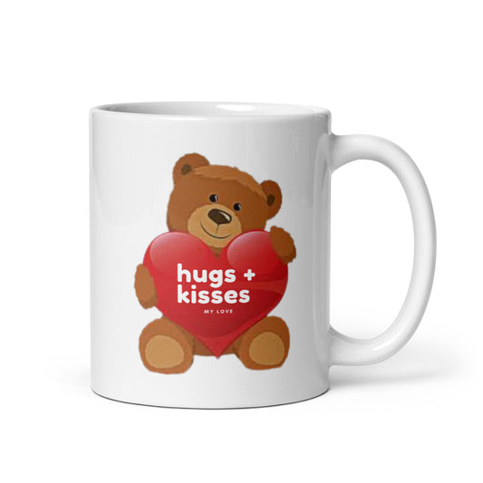Hugs & Kisses - White Glossy Mug